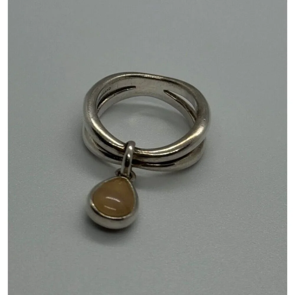 925 STERLING SILVER AGATE RING SIZE 6